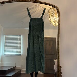 Abercrombie & Fitch Emerald Green Polka Dot A-Line Dress